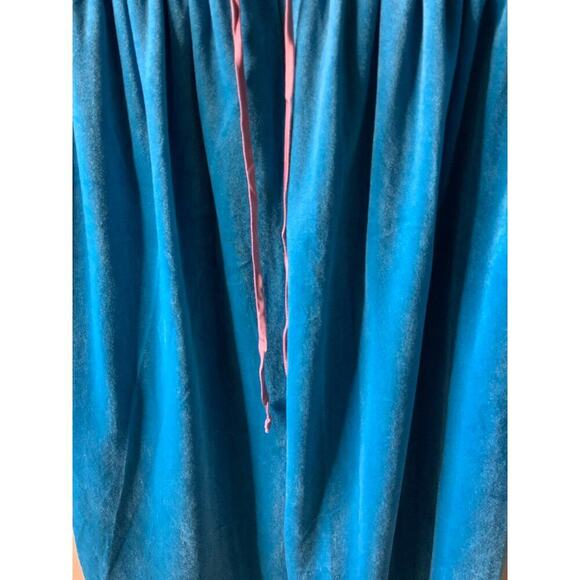 CJS Vintage House Dress Sleepwear Womens L Half Zip Balloon Sleeves Drawstring - Picture 6 of 10